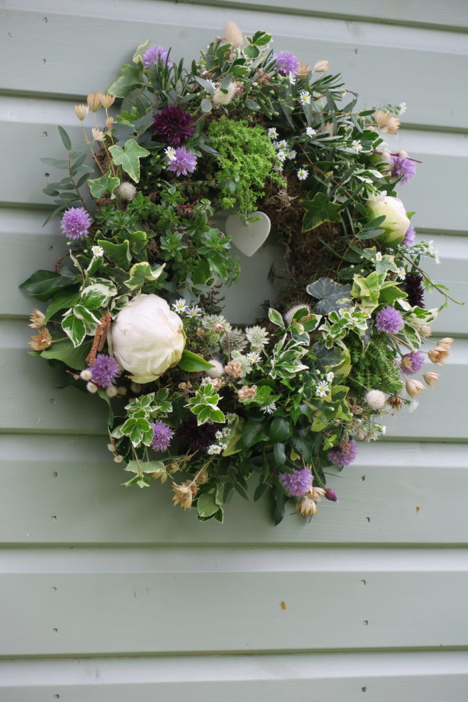 Floral wreath eco floristry Berkshire